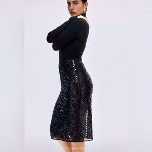 H&M SEQUINED PENCIL SKIRT SIZE 10